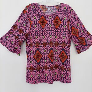 Buckhead Betties Womens Long Shirt Bright Pink Red Large